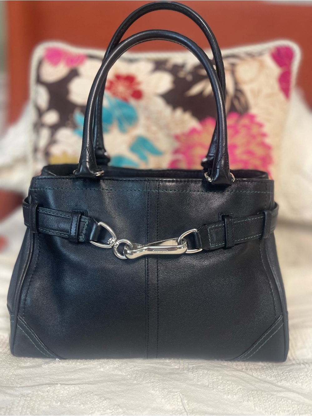 Coach vintage Y2K Hampton black leather handbag